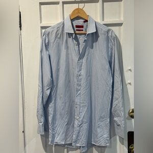 HUGO Light Blue Striped Casual Shirt